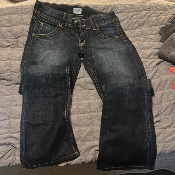 Womans dark blue Hudson flared jeans - Picture 1 of 3